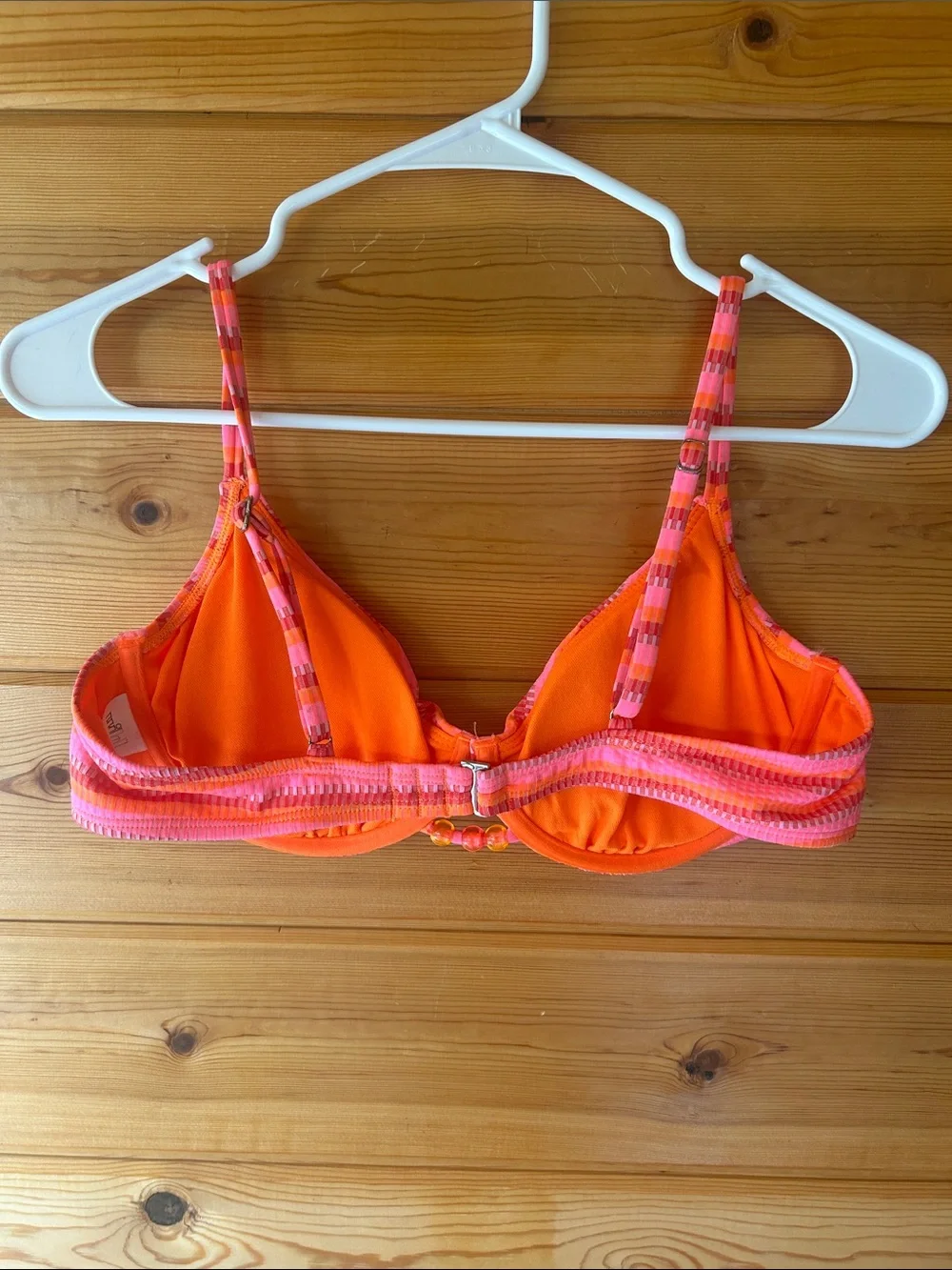 wild fable Pink & Orange Striped Underwire Bikini Top